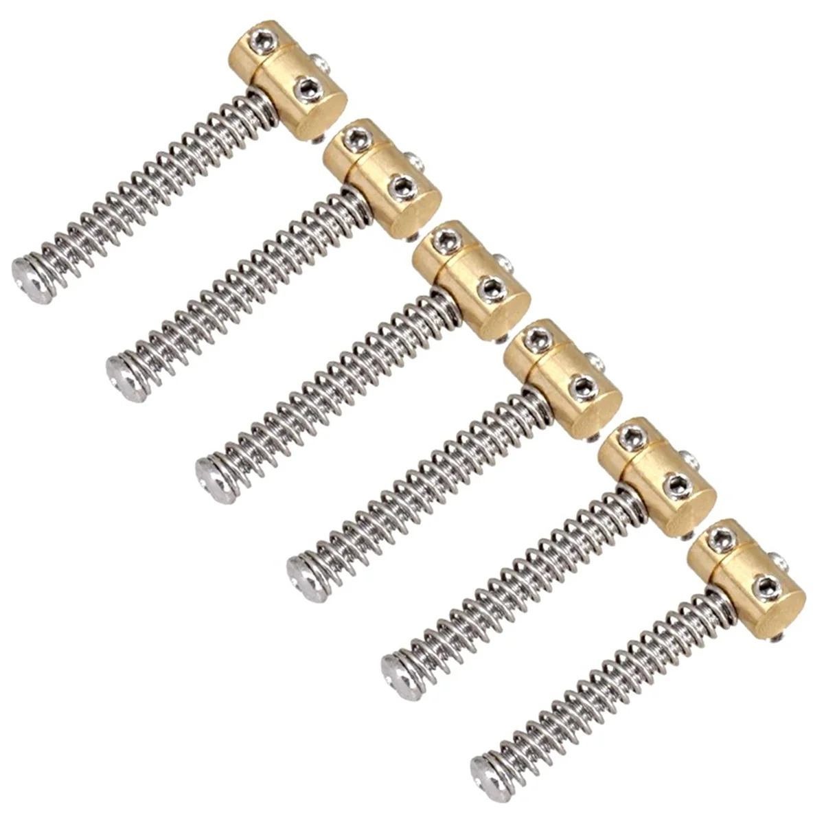 6Pcs Guitar Compensated Bridge Brass Saddles Set Guitar Replacement Part