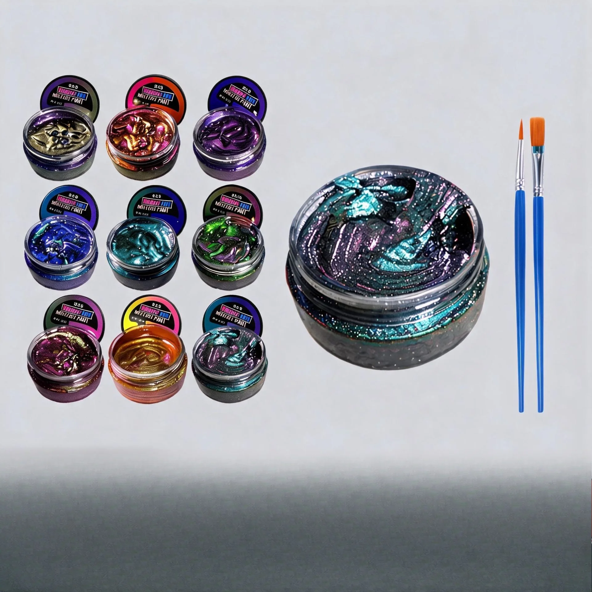9 Colors Color Shift Acrylic Paint Set 30g Iridescent Pigment DIY Graffiti Canvas Painting Handmade Art Craft Supplies