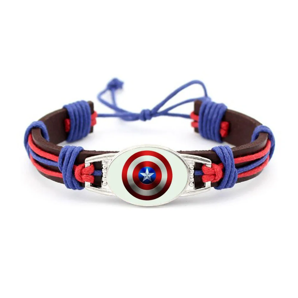 Batman Superman Wonder Woman Green Lantern Bracelet Braided Leather Accessories Movie Peripherals Birthday Gifts