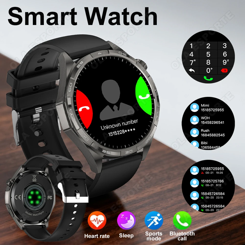 

NEW Men Smart Watch 1.5" AMOLED Screen Bluetooth Call GPS Tracker Multiple Sports Modes Pedometer Health Monitoring Smartwatch