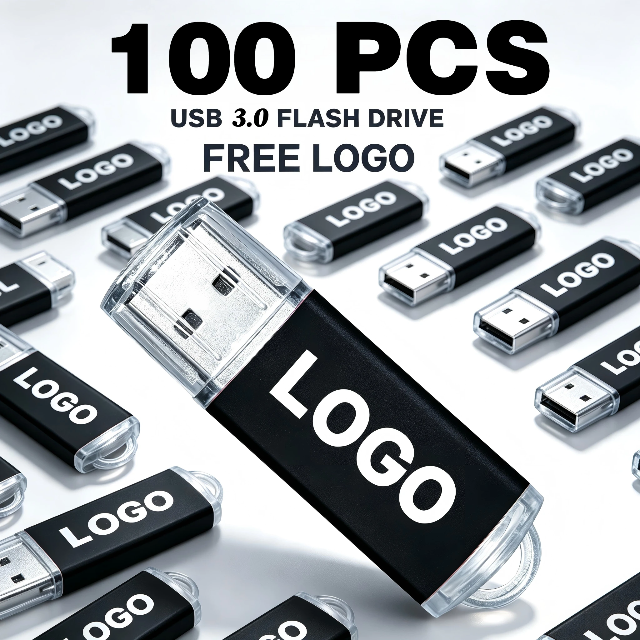 100PCS LOT USB 3.0 Flash Drives 128GB Wholesale Memory Stick 64GB Free Custom Logo Pen Drive 32GB USB3.0 Pendrive 16GB USB Stick
