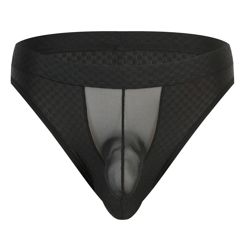 

Black Elephant Nose Briefs Comfortable Fit Regular Length Sexy Design Color Matching All Seasons Breathable Material