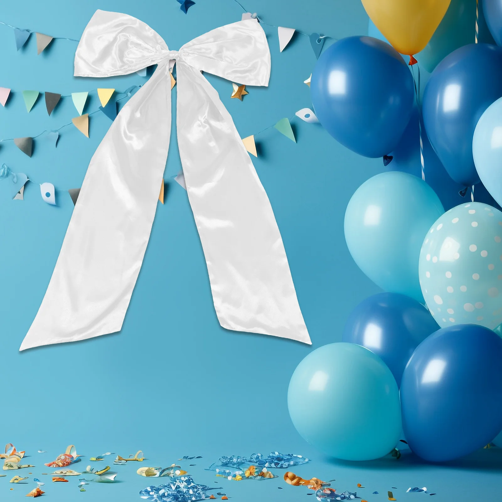 

Large Bow Decorations Party Backdrop Baby Shower Wedding Bachelorette Graduation Reusable Polyester Charm Dining Table