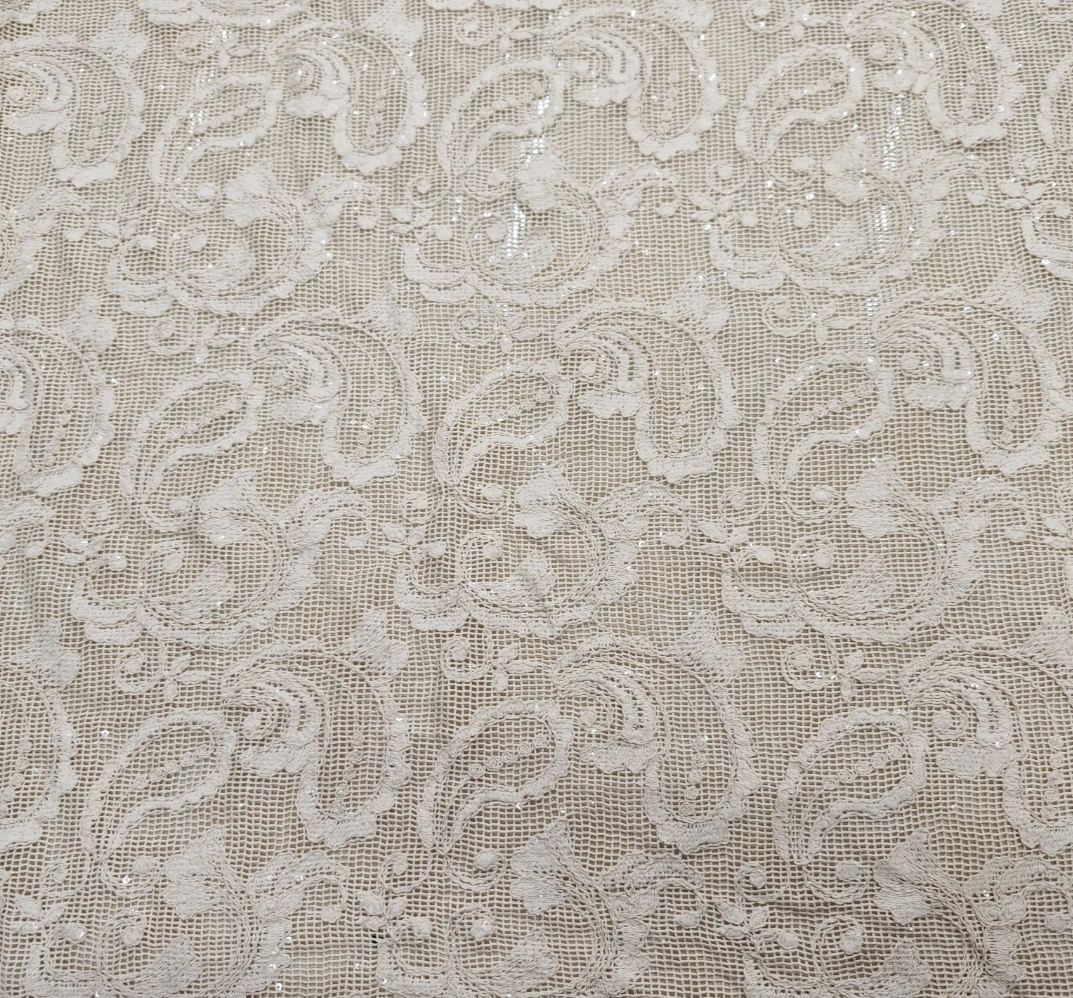 

New Design Cotton Cord Yarns Crochet Lace Fabric Embroidery Cashew Flower France Lace for DIY Wedding Party Dress Shirts Textile