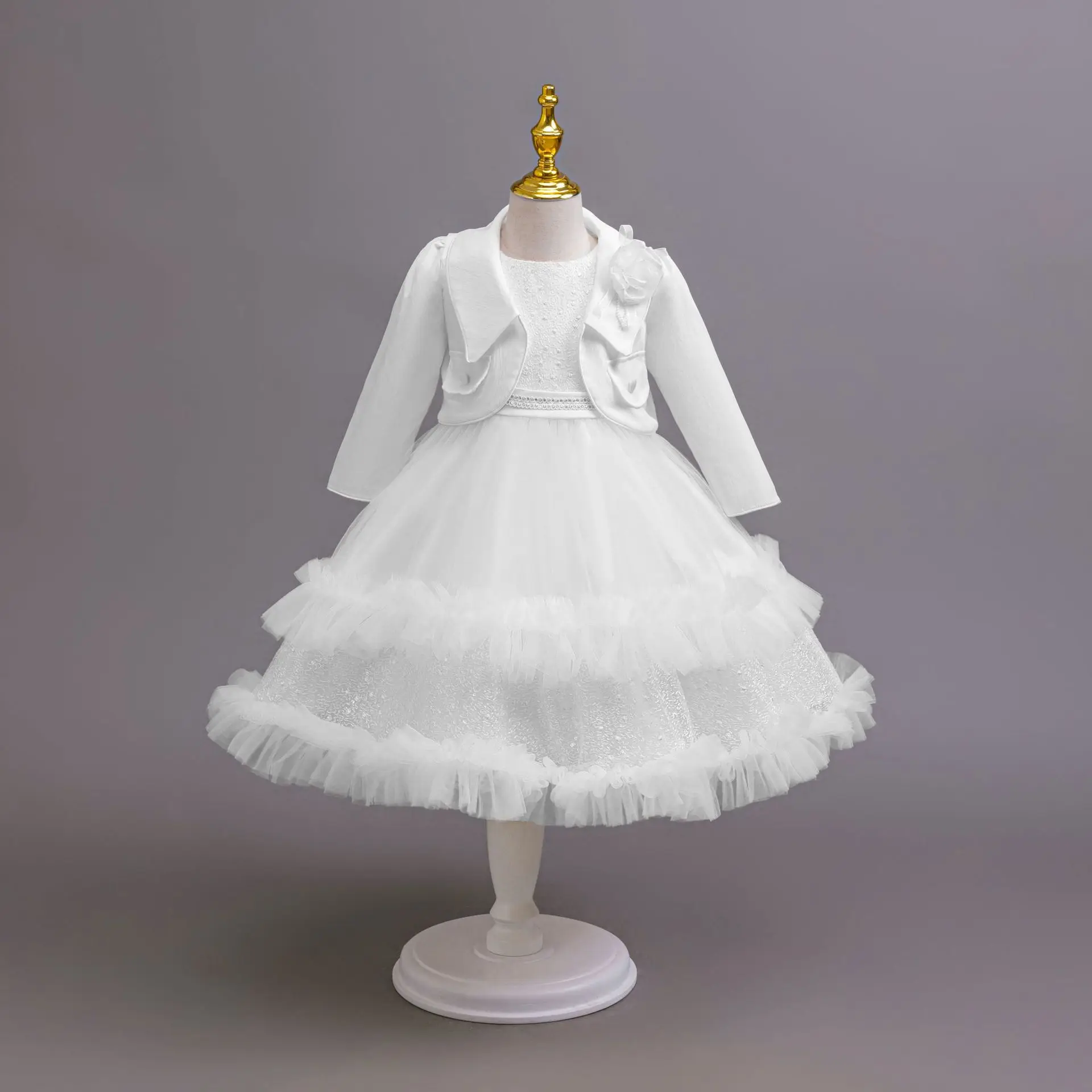 HETISO الفتيات فستان مجموعة ربيع الخريف الترتر توتو الأطفال حزب ثوب لطيف الأميرة فساتين معطف وتتسابق 2 دعوى 5-10 سنوات