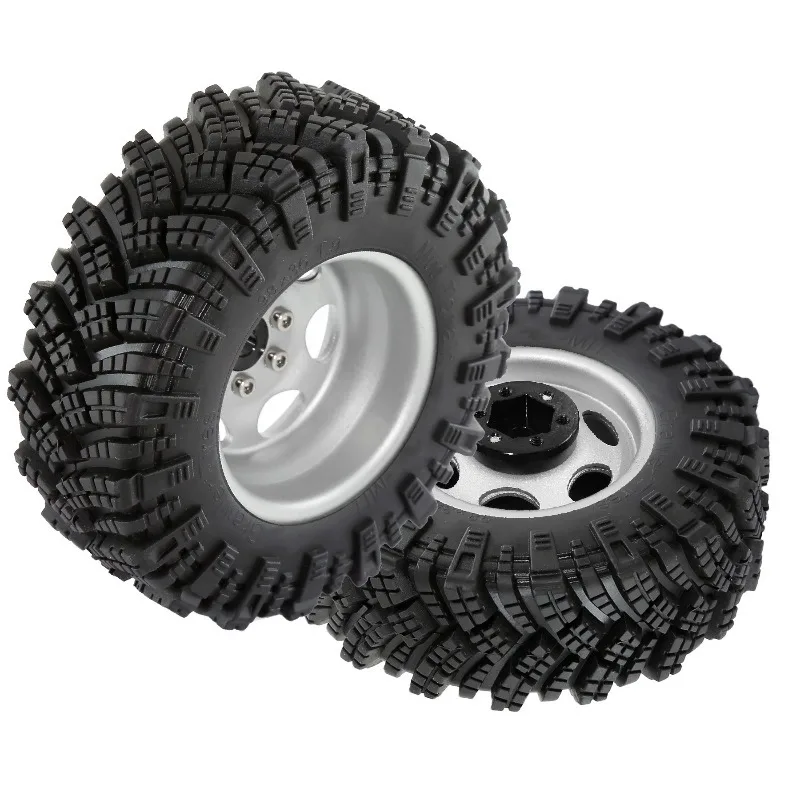 

RC Car 4pcs 98mm 1.9" Metal Beadlock Wheel Rim Rubber Tire Set for 1/10 RC Crawler Trxs TRX4 RC4WD D90 D110 Axial SCX10 MST