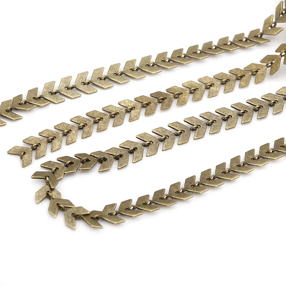 1 Meter Antique Bronze Chain Width 6MM Brass Tree Leaf Necklace Earrings Chain High Quality Diy Jewelry Findings Accessories