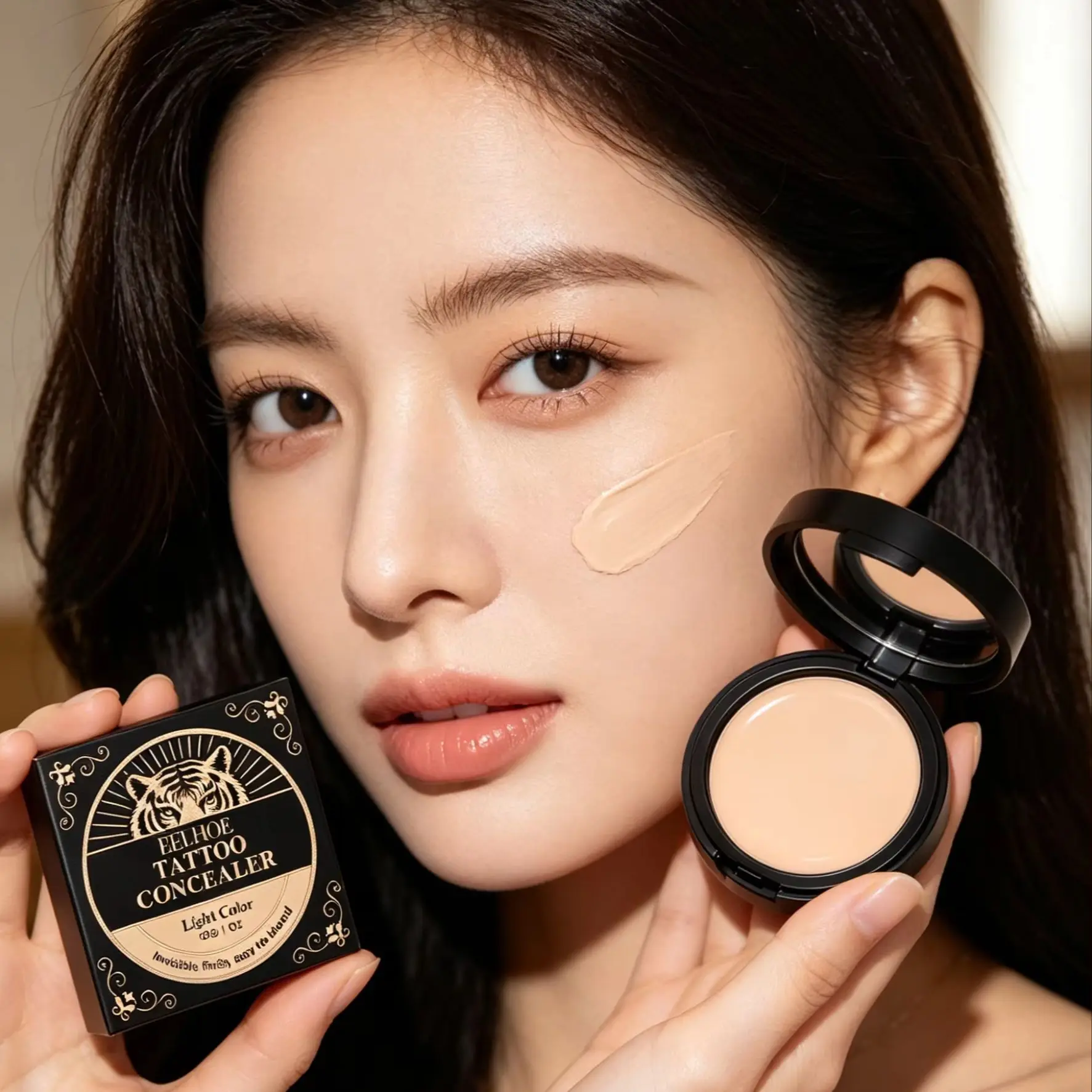 EELHOE Tattoo Cover Concealer Full Coverage Waterproof Sweatproof Lightweight Invisible Finish Natural Body Concealer Cream 30g
