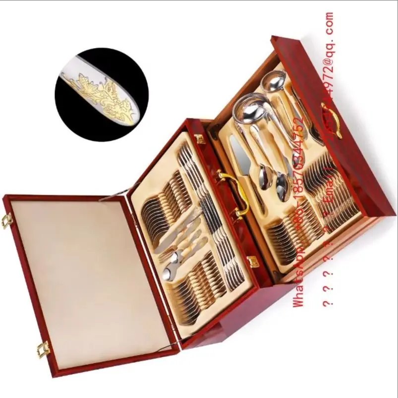 2026    Thickened 72-84 Piece Set, Steak Knife and Fork Light Luxury Gift Box, Western Tableware Set