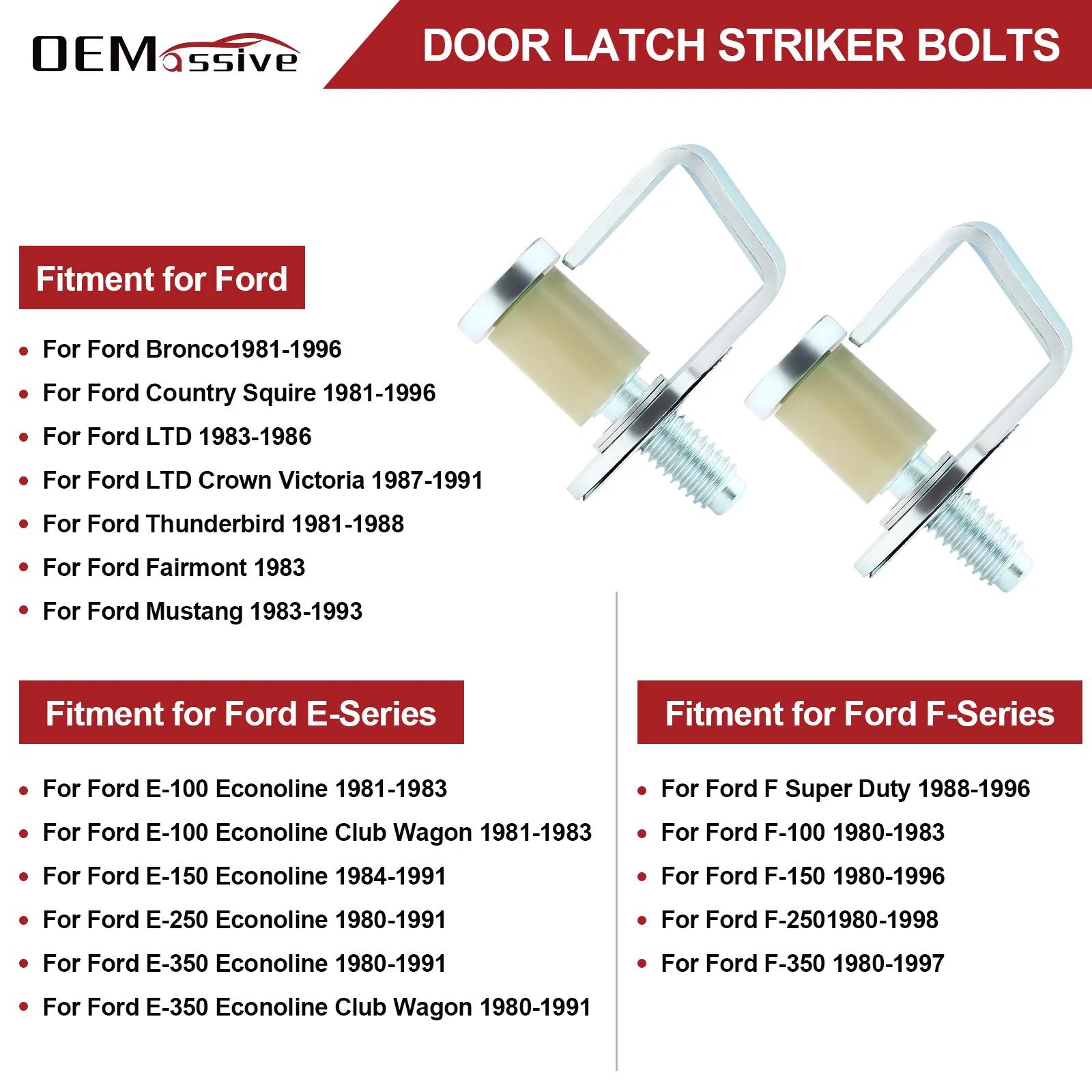 1 Pair Striker Bolt Door Latch Lock E9AZ5422008A For F150 F250 F350 F450 38448 Pin Catch Dropship  Replacement Compatible Auto