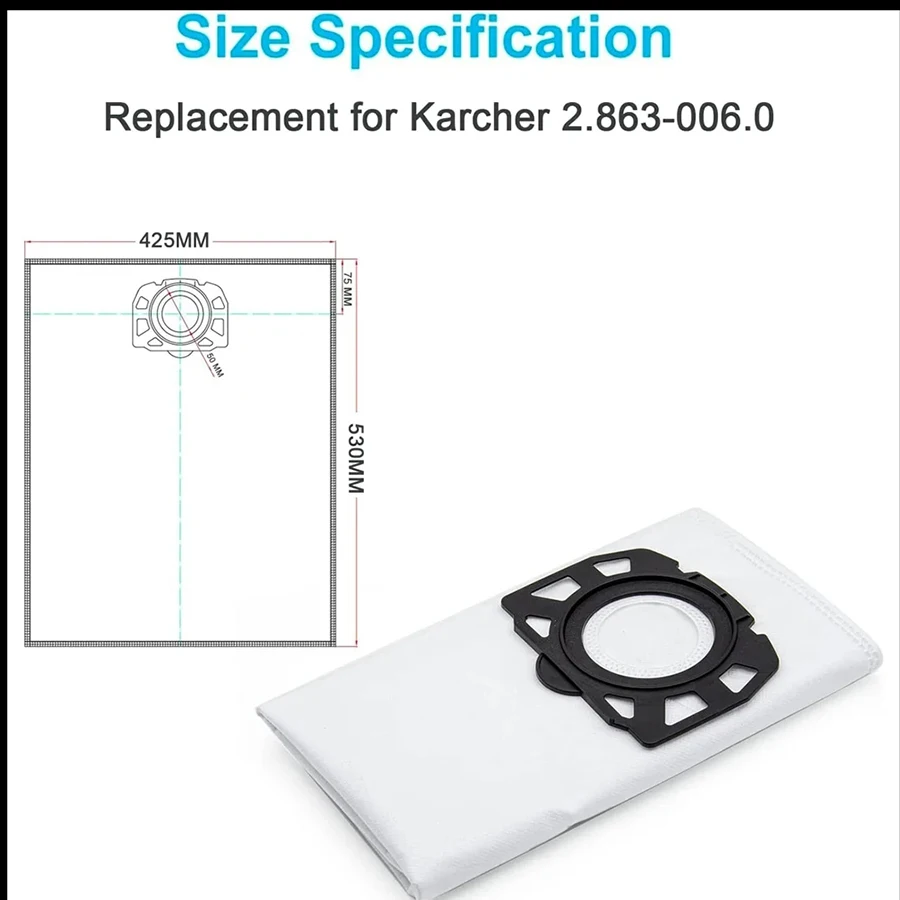 For Karcher MV4 MV5 MV6 WD4 WD5 WD6 Vacuum Cleaner Wet & Dry Fully automatic sweeping and dragging integrated Dust Bag Accessory
