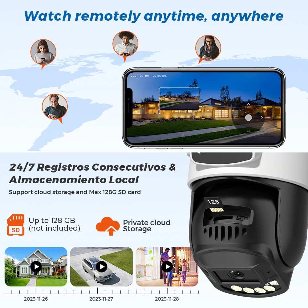 Imagem -05 - Wifi Surveillance Câmera Wireless Outdoor Security Ptz ip Câmera Dual Lens ai Human Detect Auto-cruise 10mp 5k 8m P2p 5ghz