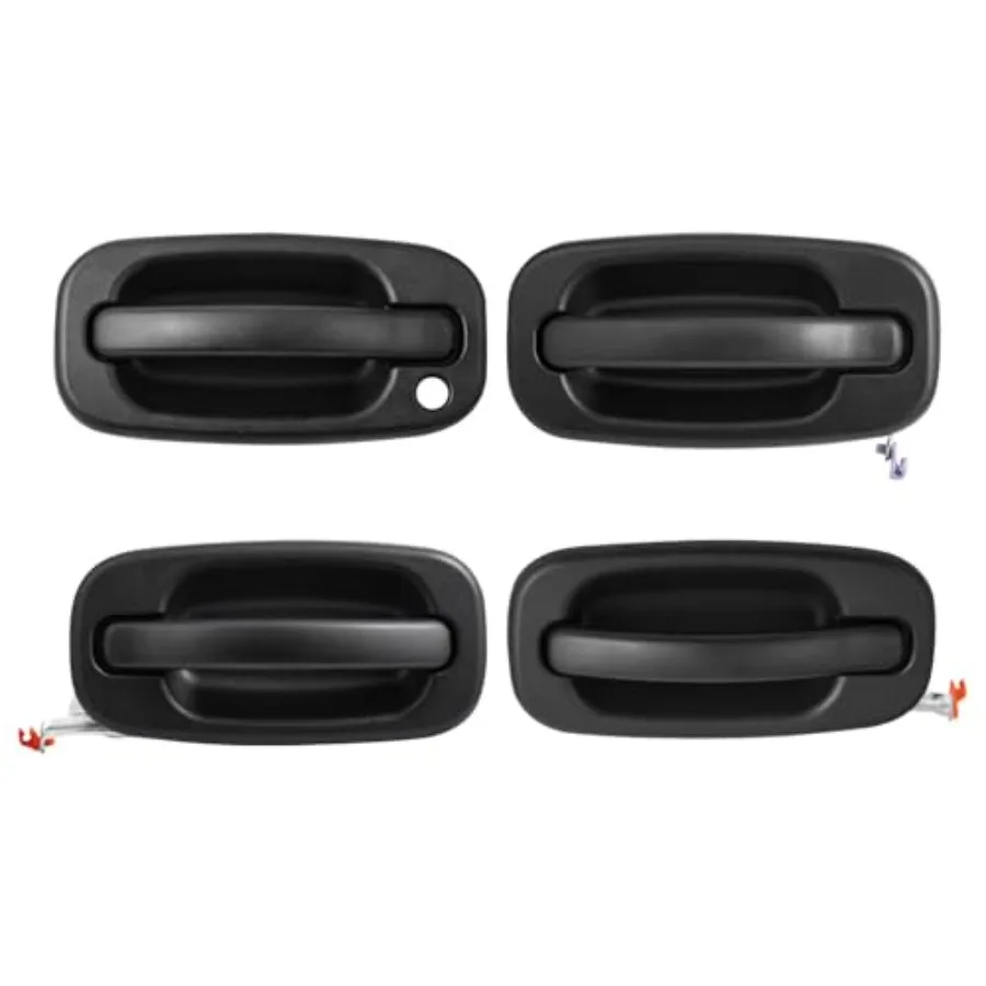 

Exterior Door Handle Kit 4pcs +Rear +Right Side Compatible with 99-07 Chevy Silverado Avalanche Suburban Tahoe GMC Sierra Yukon