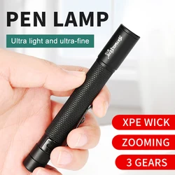 Minilinterna pequeña AAA, luz LED ultrabrillante, Clip de bolsillo impermeable, lámpara táctica, batería no incluida, 1 paquete