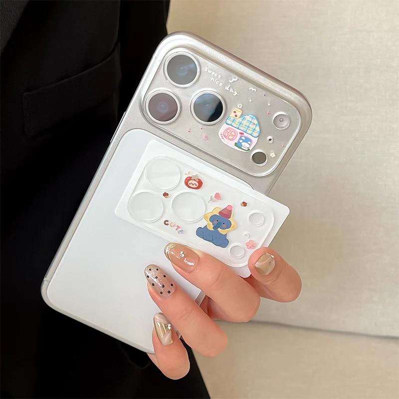 Niedlicher Doodle-Kameraobjektivschutz für iPhone 17 Pro Max 17 Pro, kratzfest, vollständige Abdeckung, Glasaufkleber, einfaches Installationsset