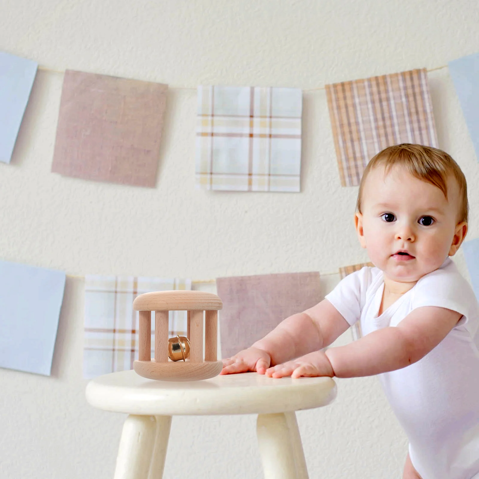 Jouets préscolaires, meulage des dents en bois, anneau de dentition pour bébé, jeu de dentition, hochet molaire, à mâcher, puzzle apaisant pour enfant