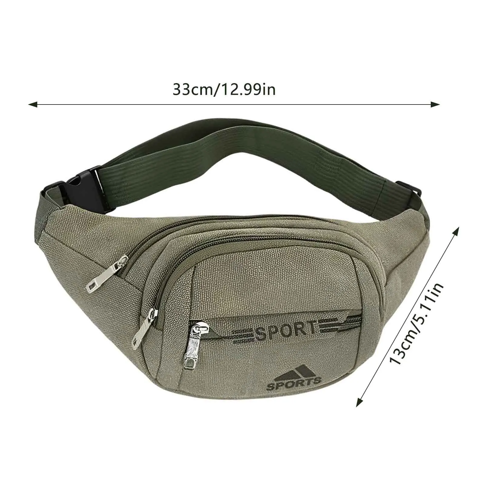 حقيبة صدر للرجال متعددة الوظائف مع حزام قابل للتعديل وحقيبة خصر خارجية للتسوق والتخييم والمشي