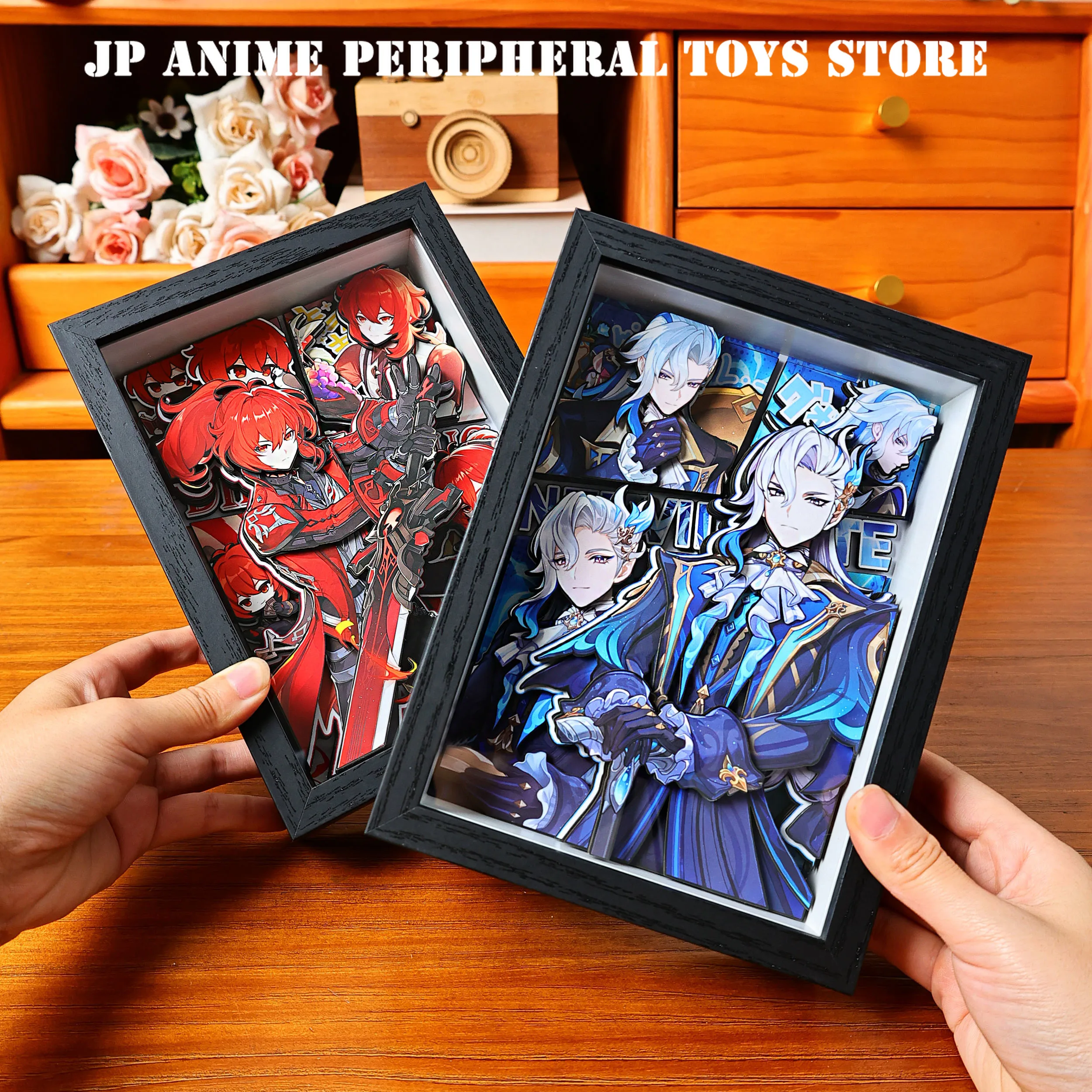 

New Genshin Impact 3D Handmade Art Painting Cartoon Diluc Neuvillette Figure Collect Picture Desktop Ornaments FanCollectionGift