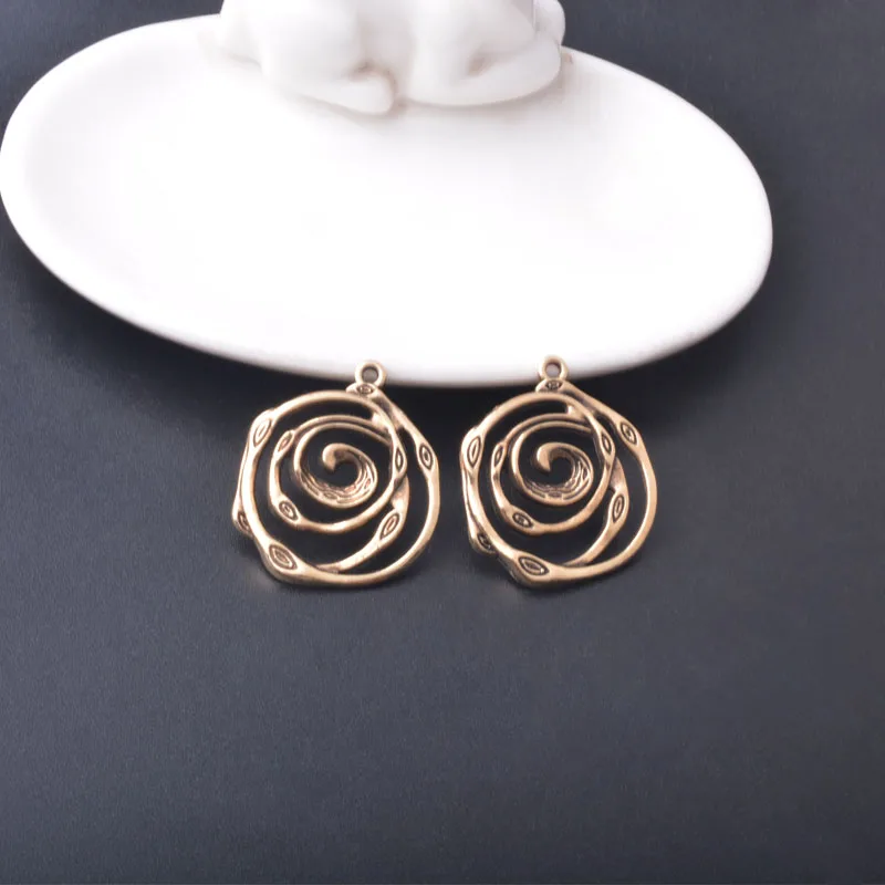 10 Stück/Set Ethnische Antike Silber- und Goldfarbene Anhänger für Schmuckherstellung, Geometrische Quadratische Ovale Boho-Anhänger für DIY Damenohrringe – Detail 15