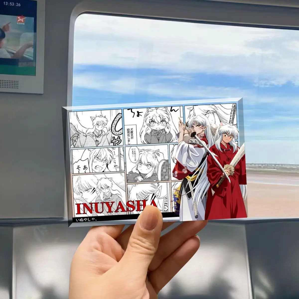 Inuyasha Sesshoumaru soporte acrílico periférico Anime personalizado alta transparencia ladrillos acrílicos ornamento regalo de cumpleaños