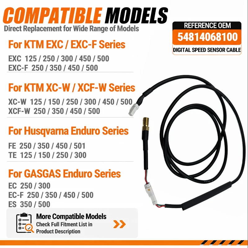 Speed Sensor Cable 54814068100  For KTM EXC EXC-F XC-W XCF-W Husqvarna FE TE FS GASGAS EC EX TXT Digital Speedometer Wire