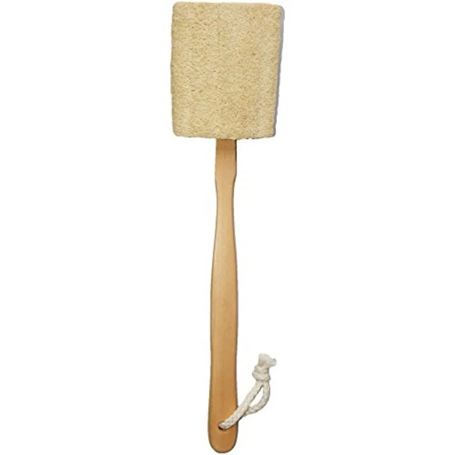 

Natural Exfoliating Loofah luffa loofa Bath Brush On a Stick - with Long Wooden Handle Back Brush for Men and Women - Shower Sp