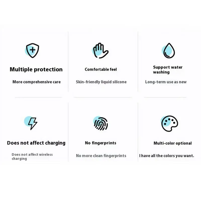 Funda de silicona para auriculares inalámbricos, carcasa suave a prueba de sudor, funda protectora antihuellas