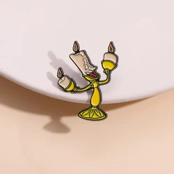 Cartoon Candlestick Enamel Pins Adventure Fantasy Movie Brooches Badge Metal Lapel Inspiration Jewelry Gift For Woman Friend