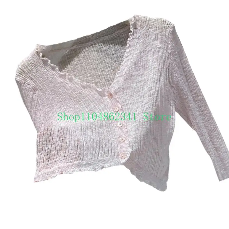 5ASD Estacky Summer Cardigan для женщин Fit Longever Lightweight Light Top Top Top Top Color V -шея в верхней одежде