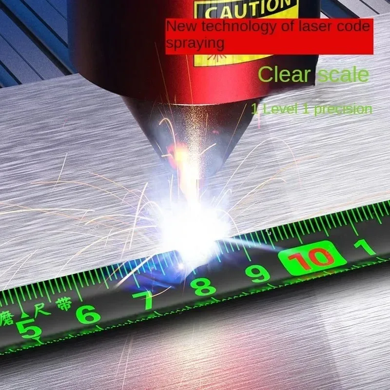 عالية الدقة 10 متر الصلب شريط القياس الذاتي قفل سميكة دائم مقاومة للاهتراء قطرة واقية أداة متري للبناء