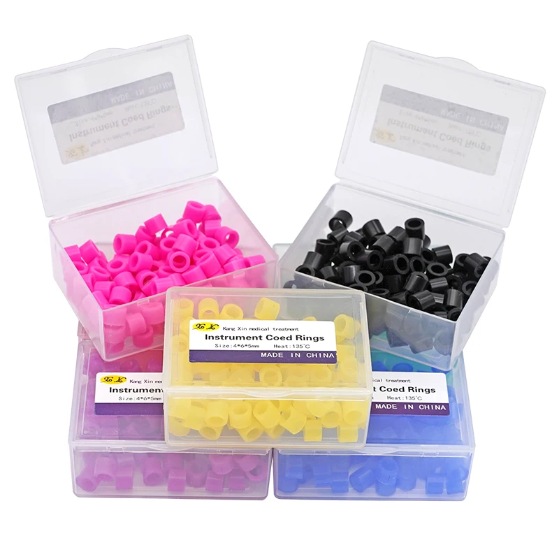 100pcs Dental Silicone Identification Color Code Rings