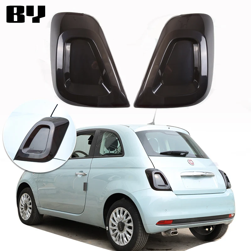 for Fiat 500 2016-2024 ABS Smoked Black Rear Tail Light Decorative Cover Sticker Car Accessories