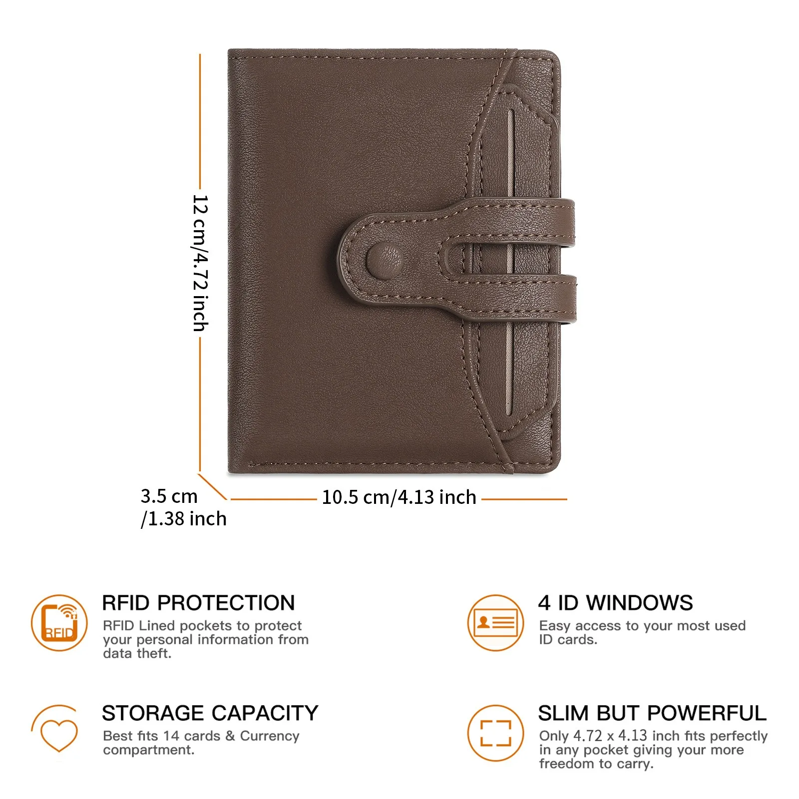 Zency Men Wallet Anti theft Genuine Leather Cowhide Clutch Multi-function Multiple Card Slots Holders Bags with Zipper Coin Bag