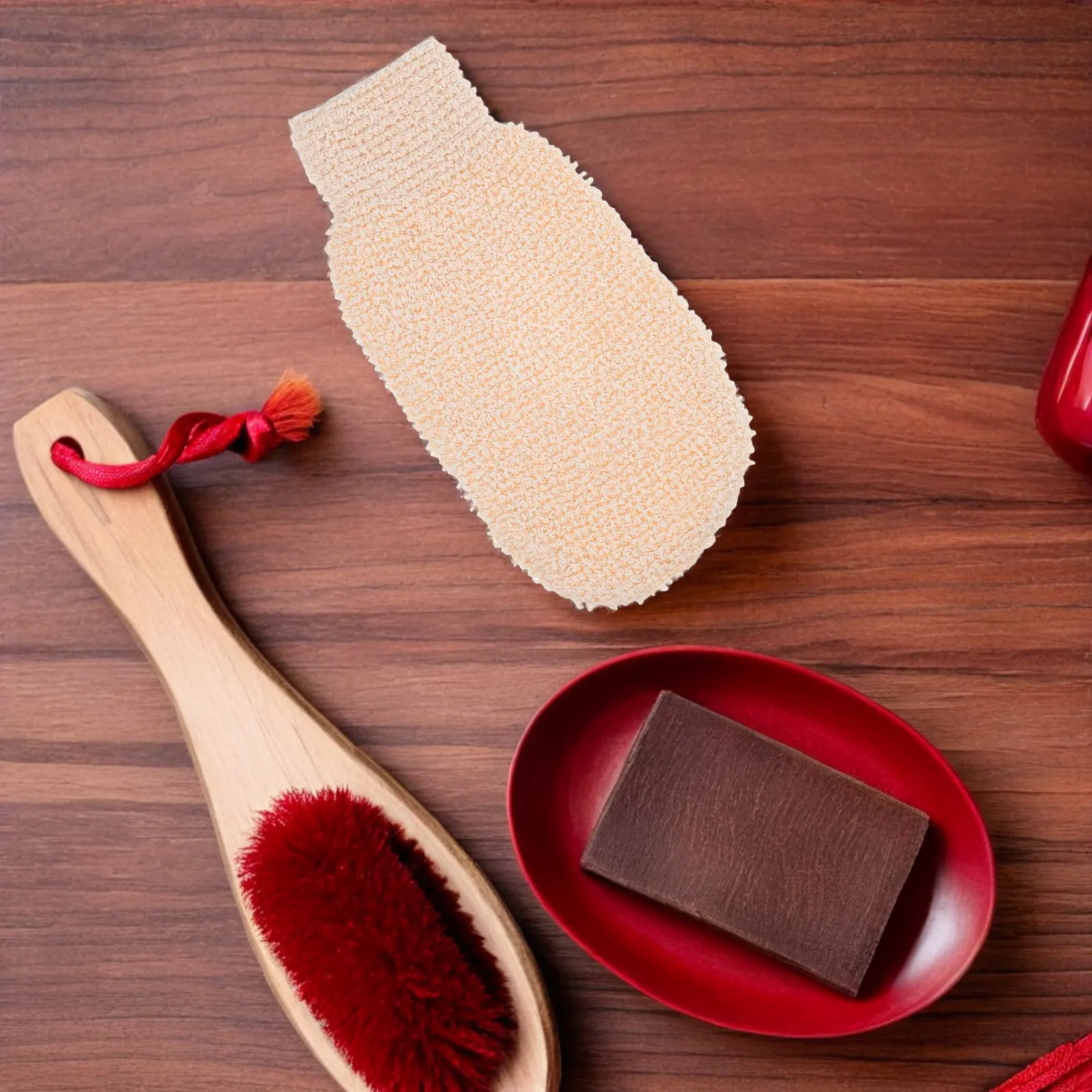 Body Scrub Glove Exfoliator Mitt for Removing Dead Skin Cells Leaving Skin Soft Smooth and Glowing Ideal Shower Spa Gift