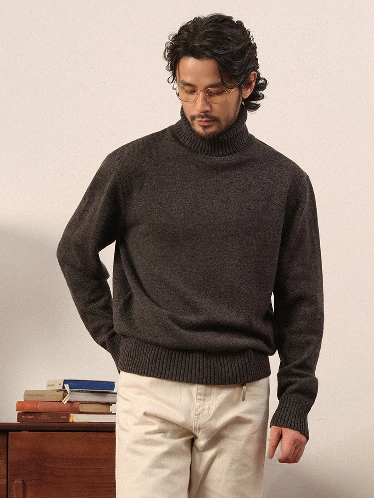 

Мужской шерстяной свитер Cultum с высоким воротником, утепленный, свободного кроя, повседневный, зимний, теплый, дышащий, модный топ