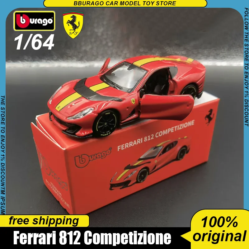 

New In Stock Bburago 1:64 Ferrari 812 Competizione Alloy Miniature Diecast Model Ferrari Datyona Sp3 Sports Car Custom Toys Gift