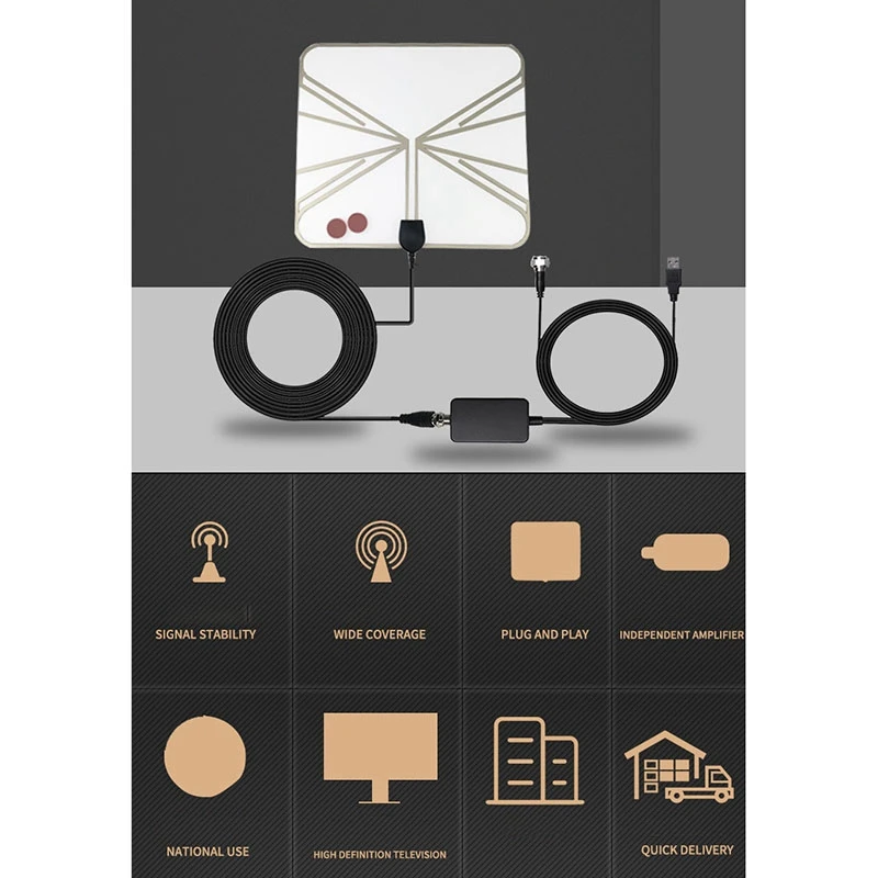 استقبال هوائي تلفزيون رقمي صغير عالي الدقة ، ATSC ، 4K ، من من من من من نوع P ، مستقبل الأقمار الصناعية الرقمي ، VHF ، UHF ، DVB-T ، داخلي ، HDTV