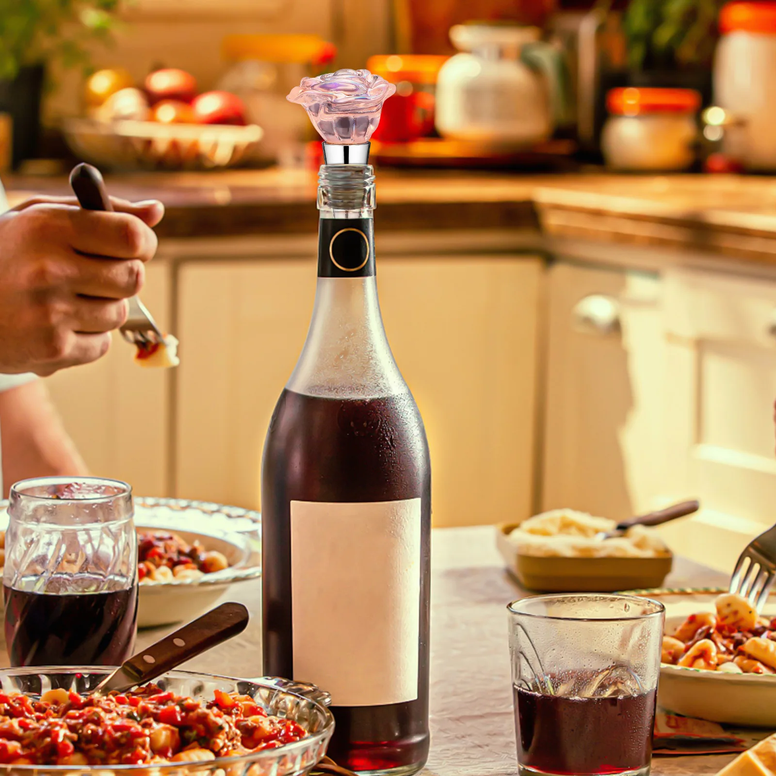 

2 Pcs Rose Wine Bottle Plug Party Stopper Wooden Funny Metal Bottles Stoppers Holiday