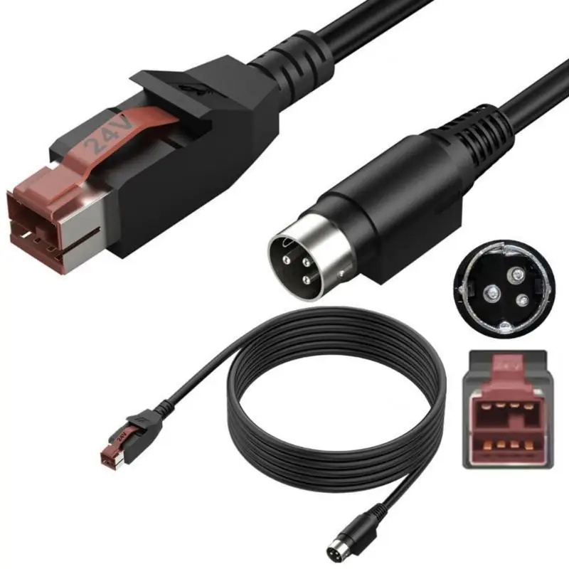 R53C 24V 5V 12V Powered USB to 3Pin Power Din Male Power Supply Cable for Medically Device Terminal Connection Line