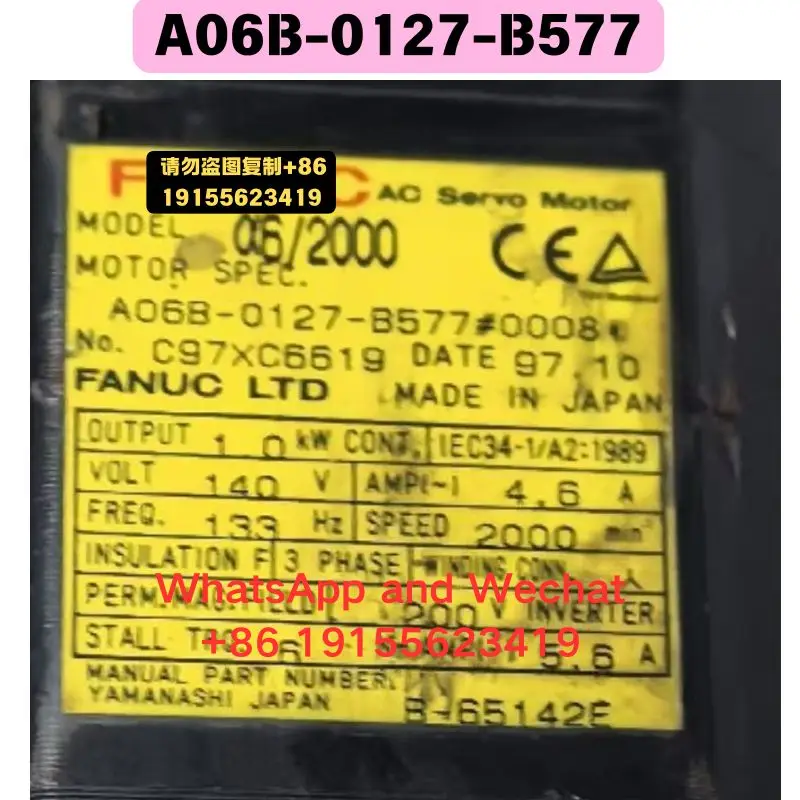 Used OEM disassembled parts A06B-0127-B577 electrical machinery Functional test OK Quick delivery