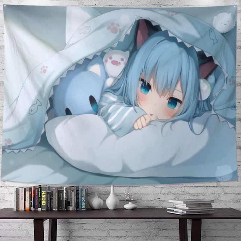 Ashou Anime Tapestry Wall Hanging Decor Kawaii Room Decoration Art Wall Tapestry Cloth College Drom Room Decor Home Decoration