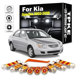 10Pcs For Kia Spectra 2002 2003 2004 2005 2006 2007 2008 2009 LED Bulbs Interior Dome Map Door Plate Light Kit Car Accessories