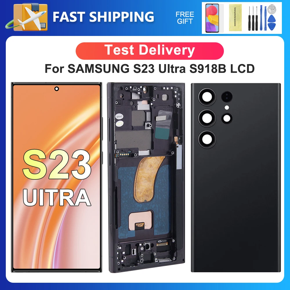 S23 Ultra For Samsung 6.8''Tested S918B S918U S918W S918N S9180 LCD Display Touch Screen Digitizer Assembly Replacement