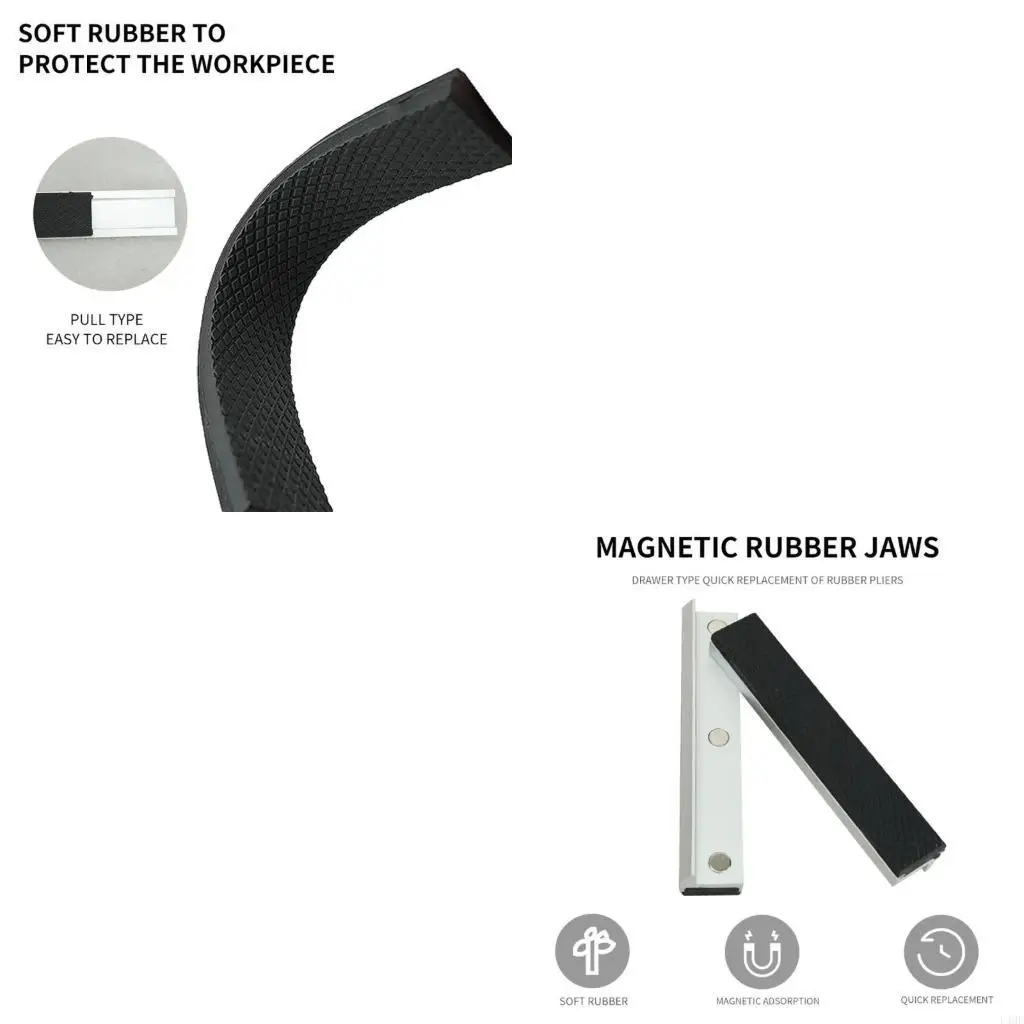 

2Pcs Multiple Clamping Angles Vise Jaw Pad Soft Vise Jaw Pad Covers Multipurpose Protectors For Metal Vise L4MF