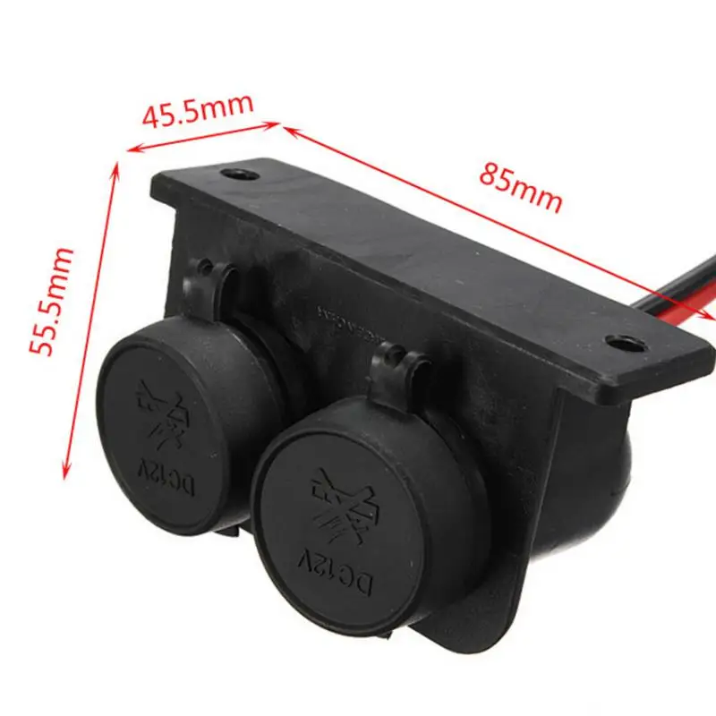 

Universal Waterproof Dual Cigarette Lighter Socket Adapter ABS Power Charger for Automotive Boat Truck SUV Accessories