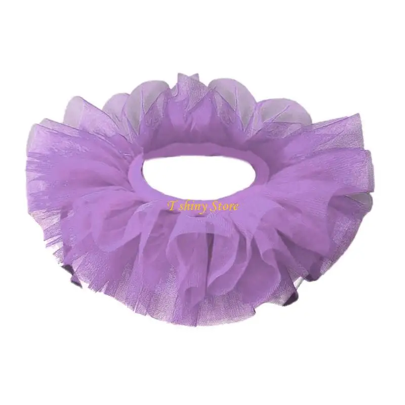 

N58F Victorian Layered Ruffle Mesh Faux Collar Shawl for Children Cosplay Event