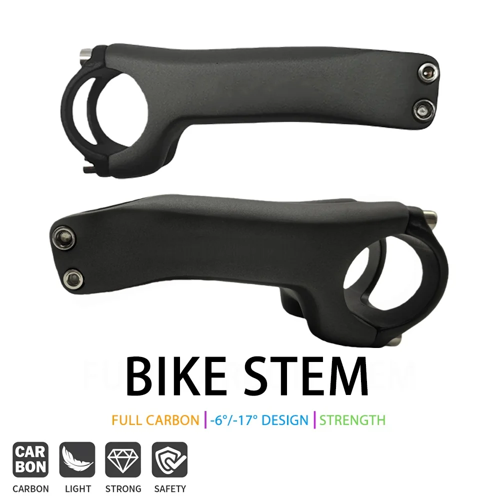 

Carbon Fiber Bicycle Stem Adjustable Head Tube Angle 6/17 Degree 70-130mm MTB Road Bike Accessory