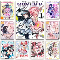 Anime Puella Magi Madoka Magica Cartoon Posters Stickers Living Room Bedroom Entrance Cafe Wall Art Decoration Painting Room