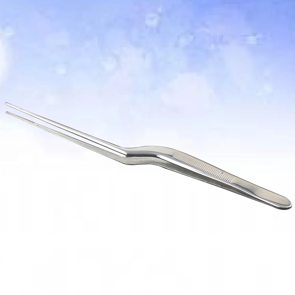 

1pc Stainless Steel Medical Dental Precision Long Straight Forceps Toothed Tweezer Silver For Surgical Instrument Hand Tool