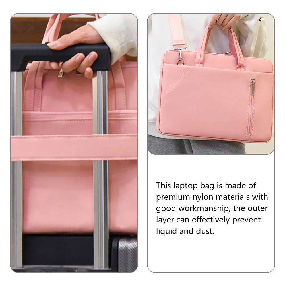 

Pink Laptop Bag for 13 3 14 Inch Computers Travel Computer Bags Notebook Cases Pouch Large Work Women Business Lightweight